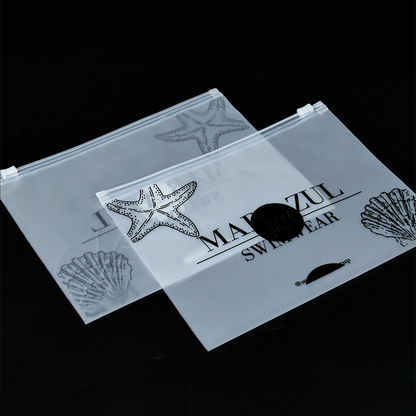 Transparent frosted ziplock bag