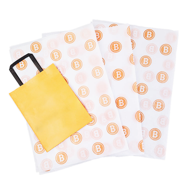 White Shirley Paper Print Orange Pattern Wrapping Paper
