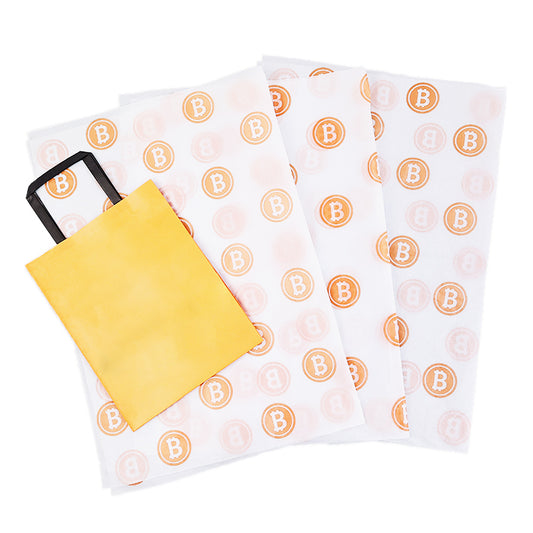 White Shirley Paper Print Orange Pattern Wrapping Paper