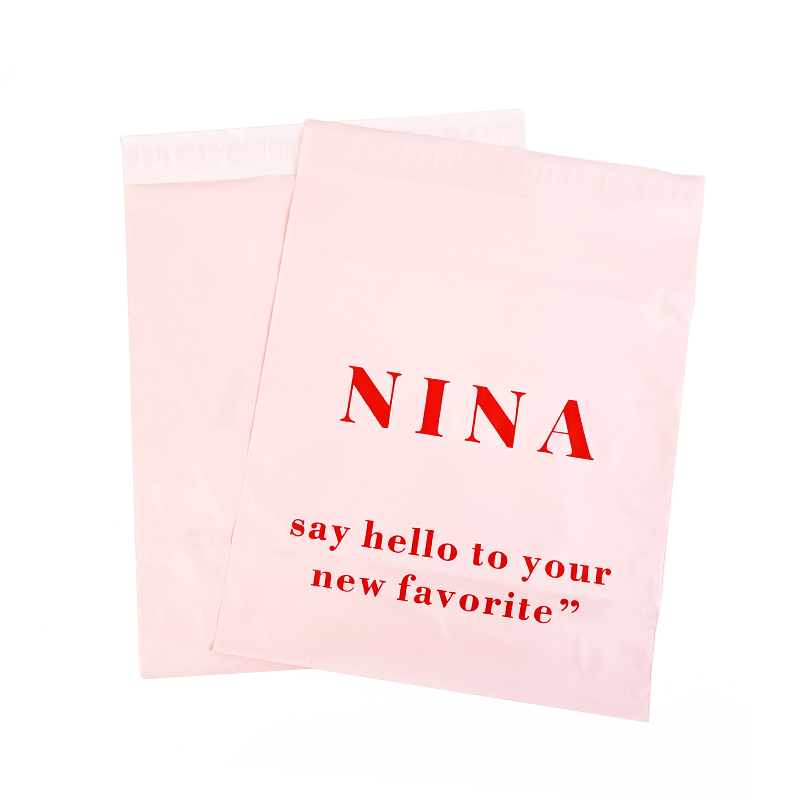 Large size pink ziplock courier plastic bag