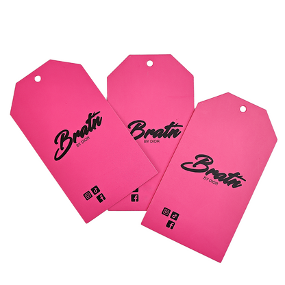Pink print black tag