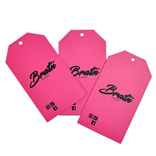 Pink print black tag