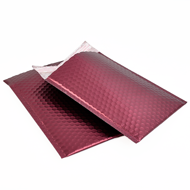 Wine red self-adhesive aluminized bubble courier bag