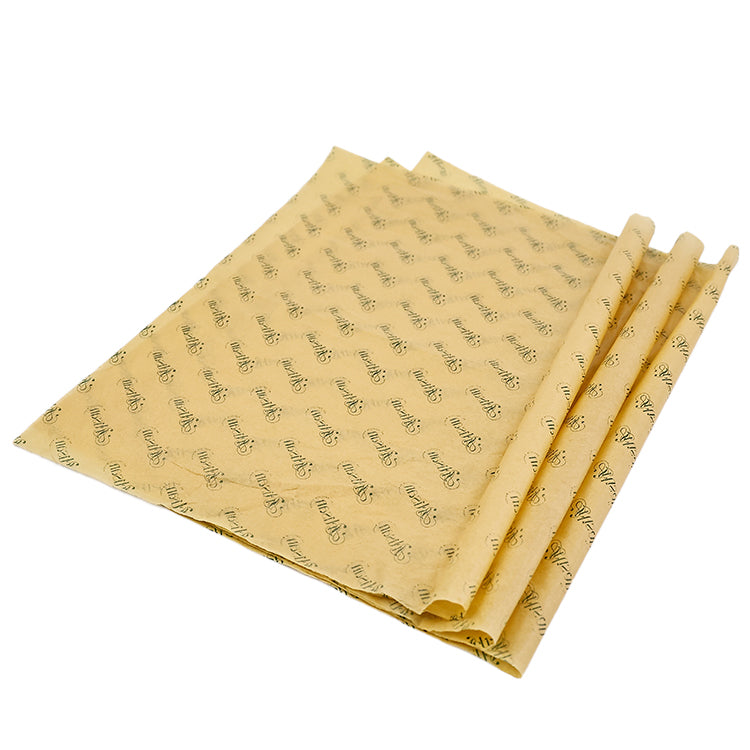 Yellow wrapping paper pattern dark green printing