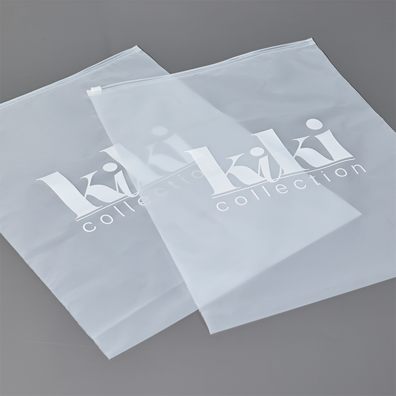 Transparent frosted ziplock bag