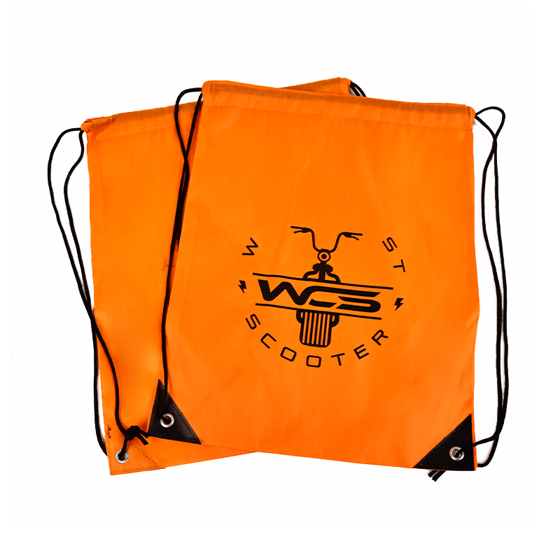 Orange Backpack Drawstring Pocket
