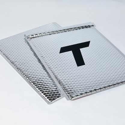 Large size silver shiny aluminized film express bubble bag