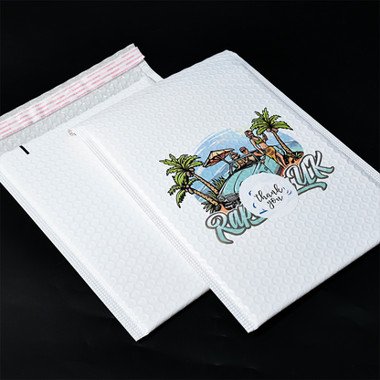 White color printed express bubble bag