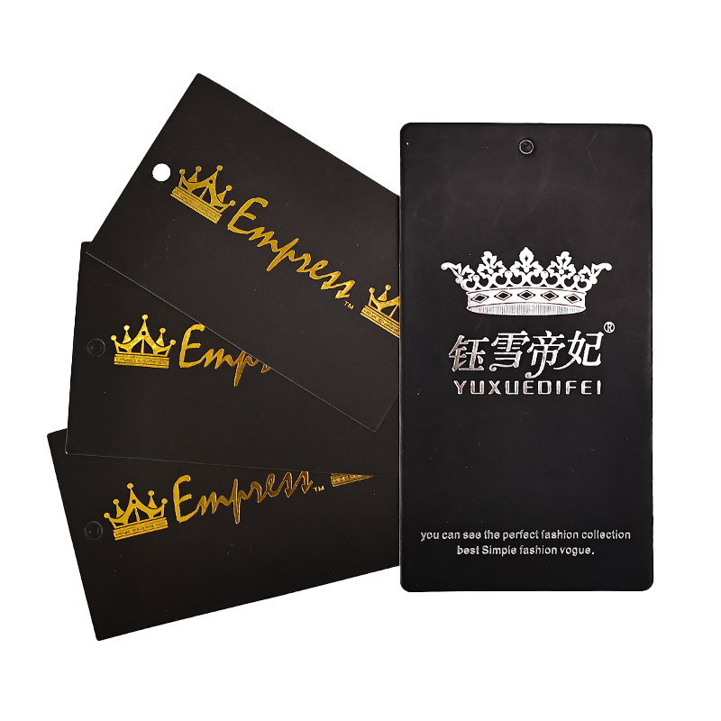 Black hot stamping silver tag