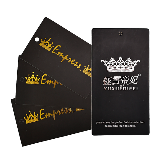 Black hot stamping silver tag