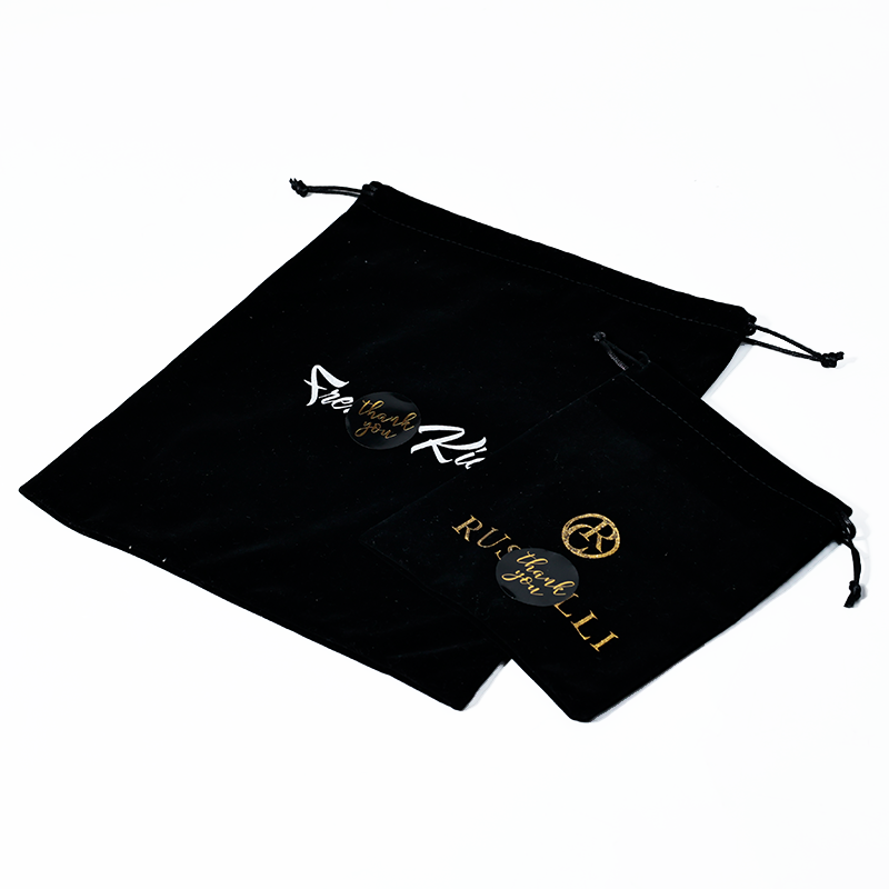 Black Multi-Size Fleece Drawstring Bag