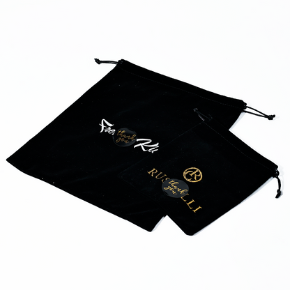 Black Multi-Size Fleece Drawstring Bag
