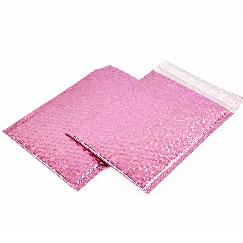 Pink laser self-adhesive aluminized bubble courier bag