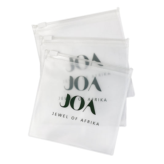 White self-sealing transparent zipper bag