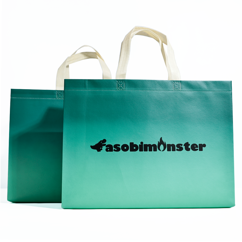 Green gradient non-woven tote bag