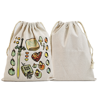 Double rope linen drawstring bag