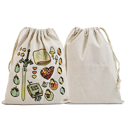 Double rope linen drawstring bag