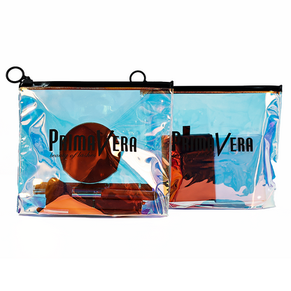 PVC laser translucent black ring zipper bag