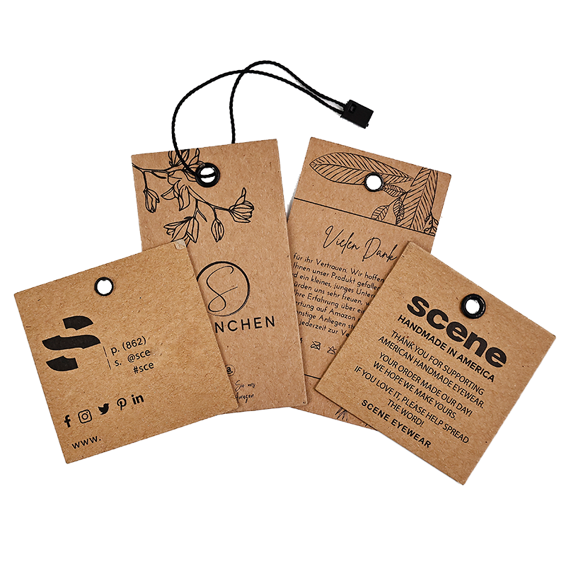 Brown kraft paper round hole clip tag
