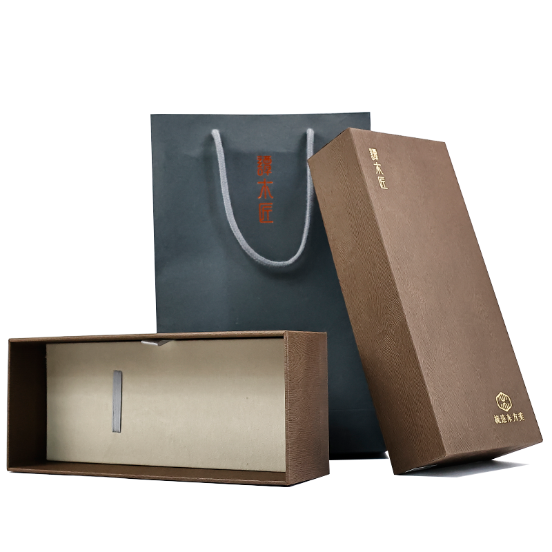 Kraft paper bag and lid box combination set