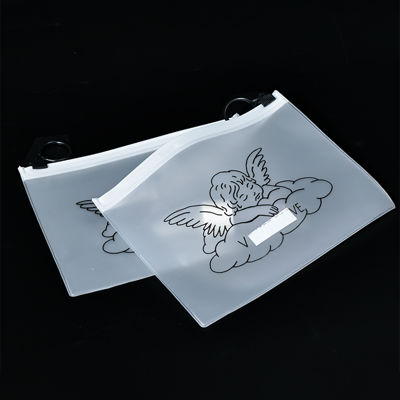 Transparent frosted zipper bag