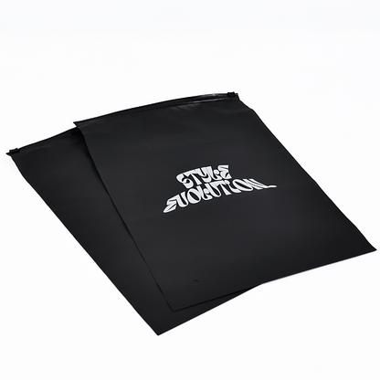 Black semi-transparent frosted zipper bag