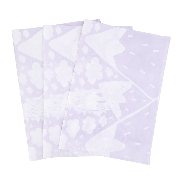Purple Shirley Paper Print White Multi-Pattern Wrapping Paper