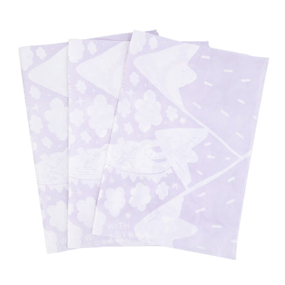 Purple Shirley Paper Print White Multi-Pattern Wrapping Paper