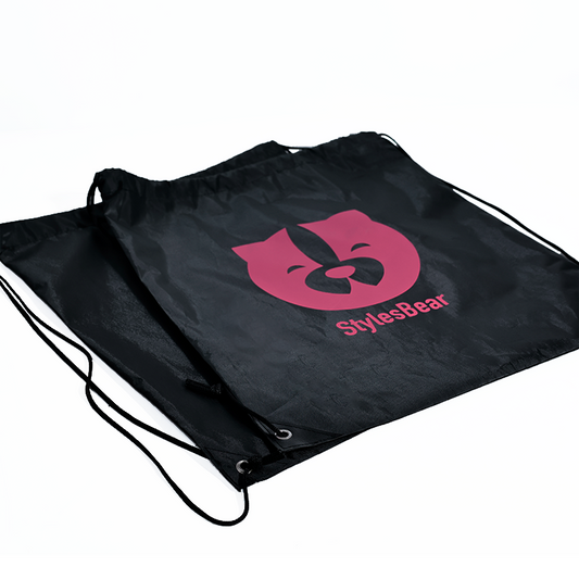 Black polyester backpack bag
