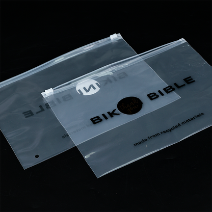 Transparent plastic ziplock bag