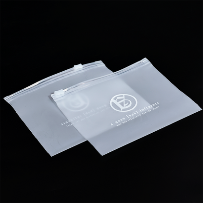 Square transparent frosted PE zipper bag