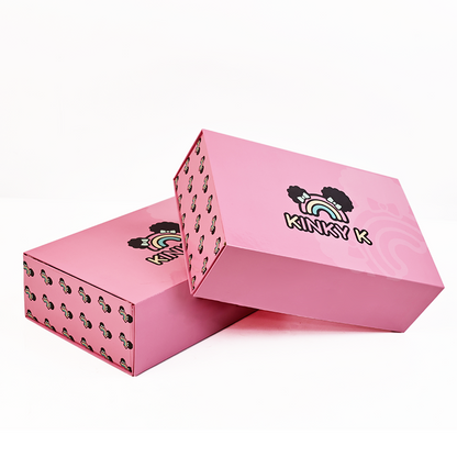 Pink silk folding magnetic box with built-in cloth