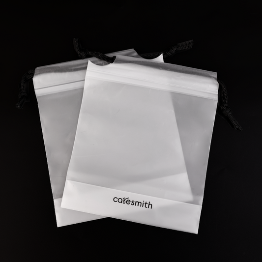 Transparent frosted bottom drawstring bag