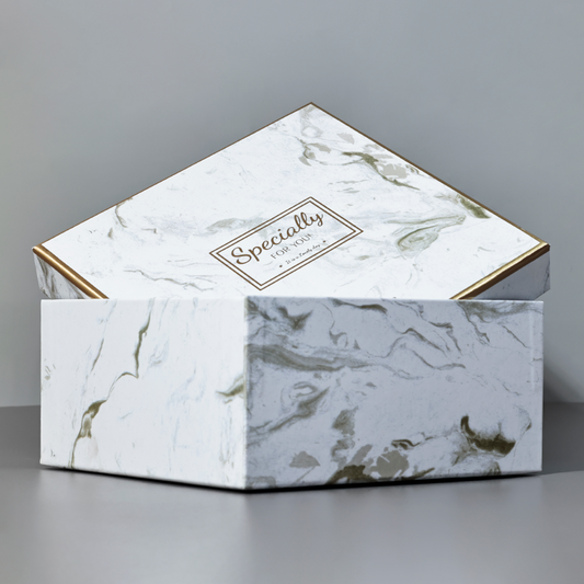 Square marble pattern gold-stamped gift box