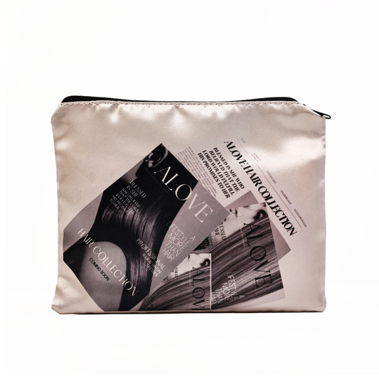 All over printed silk zipper bag
