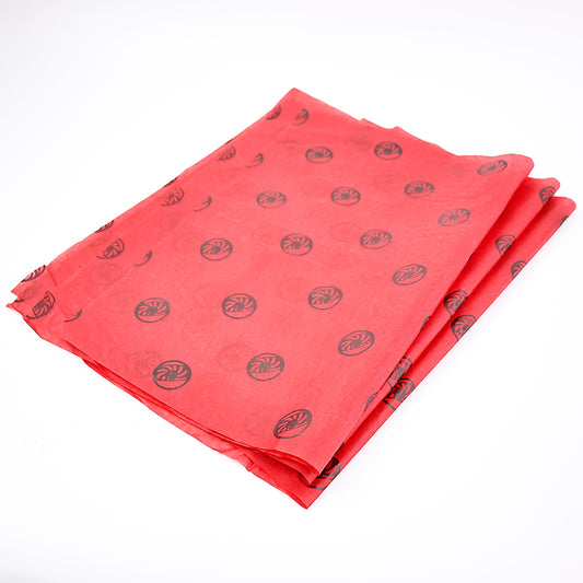 Red wrapping paper pattern with black printing