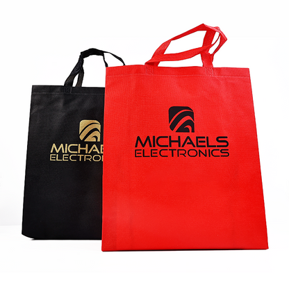 Long multi-color printed non-woven tote bag