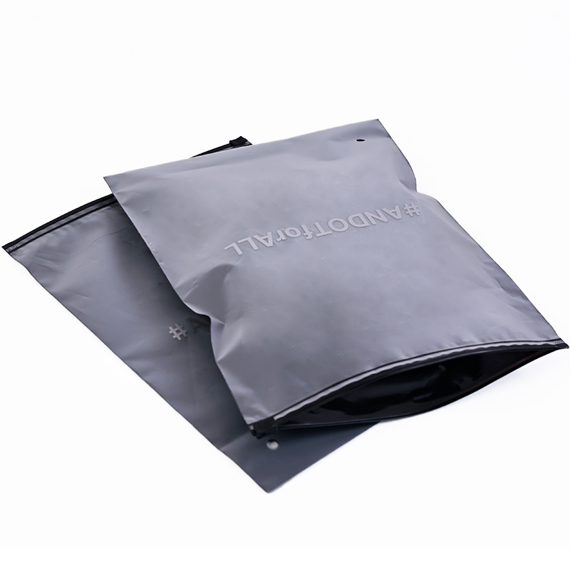 Single-sided transparent frosted pattern hot silver zipper bag