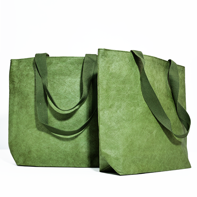 Green Dupont canvas shoulder backpack with bottom