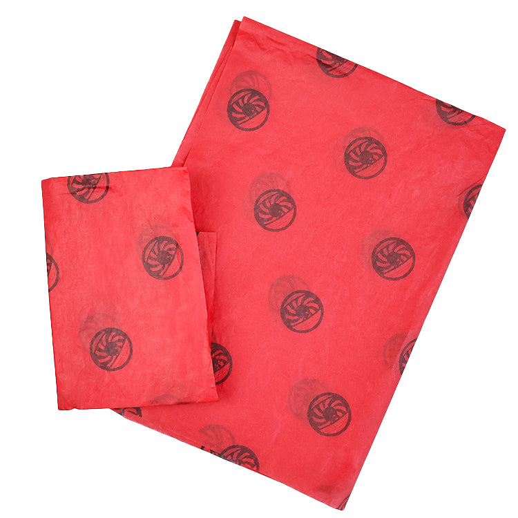 Red wrapping paper pattern with black printing