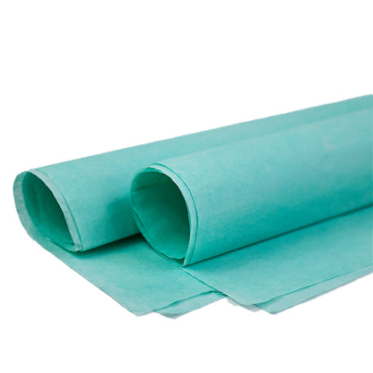 Turquoise wrapping paper pattern with white printing