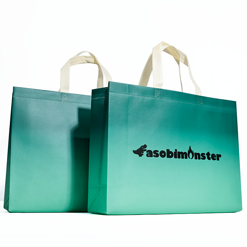 Green gradient non-woven tote bag