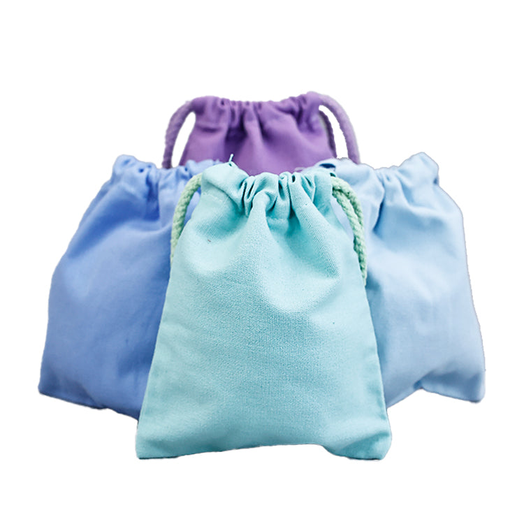 Blue drawstring cotton bag