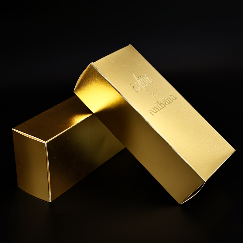 Gold stamped logo embossed packaging box