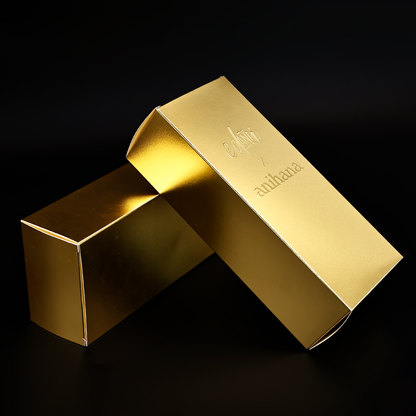 Gold stamped logo embossed packaging box