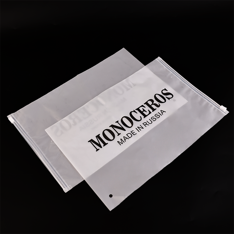 Transparent frosted long zipper bag