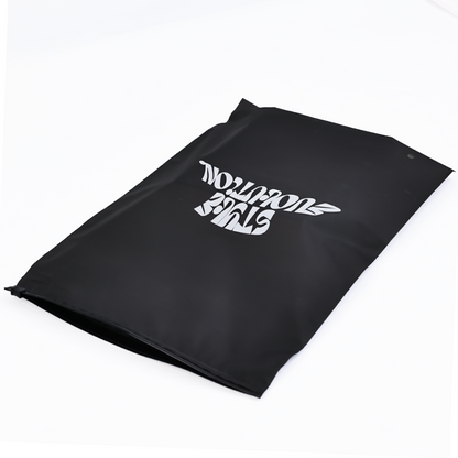 Black semi-transparent frosted zipper bag