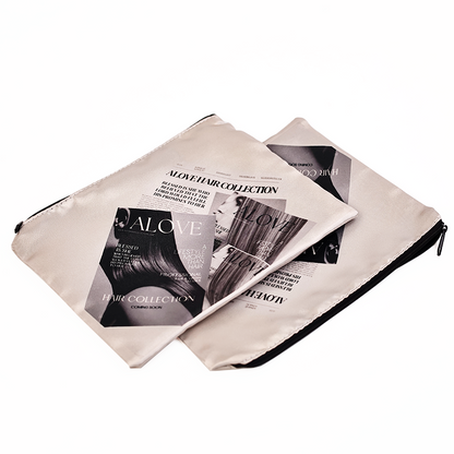 All over printed silk zipper bag