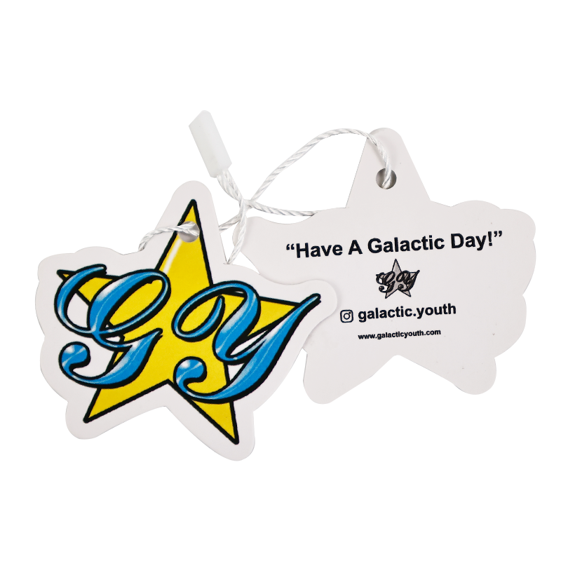 Five-pointed star shaped full-print hangtag