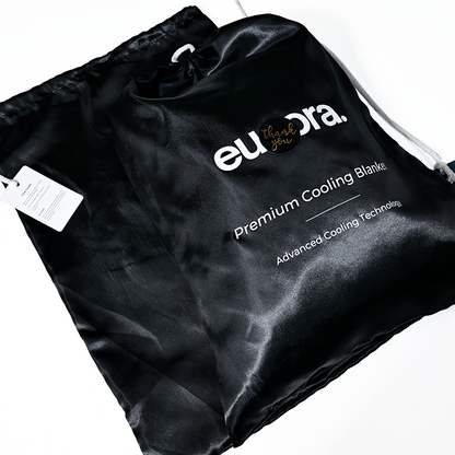 Black silk drawstring bag